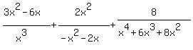 %283x%5E2-6x%29%2F%28x%5E3%29%2B2x%5E2%2F%28-x%5E2-2x%29%2B8%2F%28x%5E4%2B6x%5E3%2B8x%5E2%29