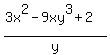 %283x%5E2-9xy%5E3%2B2%29%2Fy