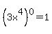 %283x%5E4%29+%5E0=1