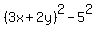 %283x+%2B+2y%29%5E2+-+5%5E2
