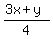 %283x+%2B+y%29%2F4