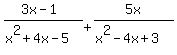 %283x-1%29%2F%28x%5E2%2B4x-5%29%2B5x%2F%28x%5E2-4x%2B3%29