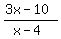 %283x-10%29%2F%28x-4%29