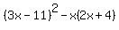 %283x-11%29%5E2-x%282x%2B4%29