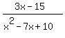%283x-15%29%2F%28x%5E2-7x%2B10%29