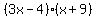 %283x-4%29%28x%2B9%29