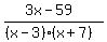 %283x-59%29%2F%28%28x-3%29%28x%2B7%29%29