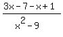 %283x-7-x%2B1%29%2F%28x%5E2-9%29