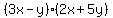 %283x-y%29%282x%2B5y%29