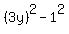 %283y%29%5E2+-+1%5E2