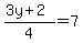 %283y%2B2%29%2F4=+7