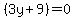 %283y%2B9%29=0