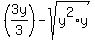 %283y%2F3%29-sqrt%28y%5E2%2Ay%29