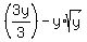 %283y%2F3%29-y%2Asqrt%28y%29