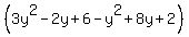 %283y%5E2-2y%2B6-y%5E2%2B8y%2B2%29