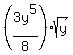 %283y%5E5%2F8%29%2Asqrt%28y%29