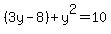 %283y-8%29%2By%5E2+=+10