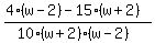 %284%28w-2%29-15%28w%2B2%29%29%2F%2810%28w+%2B+2%29%28w+-+2%29%29