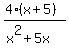 %284%28x%2B5%29%29%2F%28x%5E2%2B5x%29