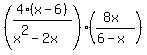 %284%28x-6%29%2F%28x%5E2-2x%29%29%28%288x%29%2F%286-x%29%29