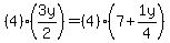 %284%29%283y%2F2%29=%284%29%287%2B1y%2F4%29
