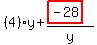 %284%29%2Ay%2B%28highlight_red%28+-28+%29%29%2Fy