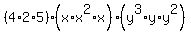%284%2A2%2A5%29%2A%28x%2Ax%5E2%2Ax%29%2A%28y%5E3%2Ay%2Ay%5E2%29+