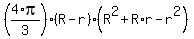 %284%2Api%2F3%29%2A%28R-r%29%2A%28R%5E2+%2B+R%2Ar+-+r%5E2%29