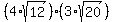 %284%2Asqrt%2812%29%29%283%2Asqrt%2820%29%29