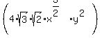 %284%2Asqrt%283%29%2Asqrt%282%29%2Ax%5E%283%2F2%29%2Ay%5E%282%29%29