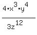 %284%2Ax%5E3%2Ay%5E4%29+%2F%283z%5E12%29