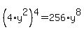 %284%2Ay%5E2%29%5E4+=+256%2Ay%5E8