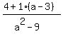 %284%2B1%28a-3%29%29%2F%28a%5E2-9%29
