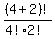 %284%2B2%29%21%2F%284%21%2A2%21%29