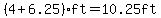 %284%2B6.25%29ft=10.25ft
