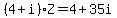 %284%2Bi%29Z=4%2B35i
