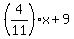 %284%2F11%29x%2B9