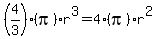 %284%2F3%29%28pi%29r%5E3=4%28pi%29r%5E2