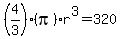 %284%2F3%29%28pi%29r%5E3+=+320