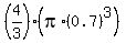 %284%2F3%29%28pi+%2A+%280.7%29%5E3%29