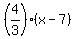 %284%2F3%29%2A%28x-7%29