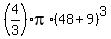 %284%2F3%29pi%2A%2848%2B9%29%5E3