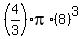 %284%2F3%29pi%2A%288%29%5E3