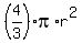 %284%2F3%29pi%2Ar%5E2