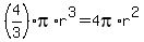 %284%2F3%29pi%2Ar%5E3+=+4pi%2Ar%5E2+