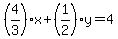 %284%2F3%29x%2B%281%2F2%29y+=+4