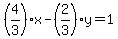 %284%2F3%29x-%282%2F3%29y=1