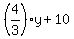 %284%2F3%29y%2B10