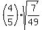 %284%2F5%29sqrt%287%2F49%29