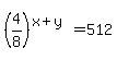 %284%2F8%29%5E%28x%2By%29=512